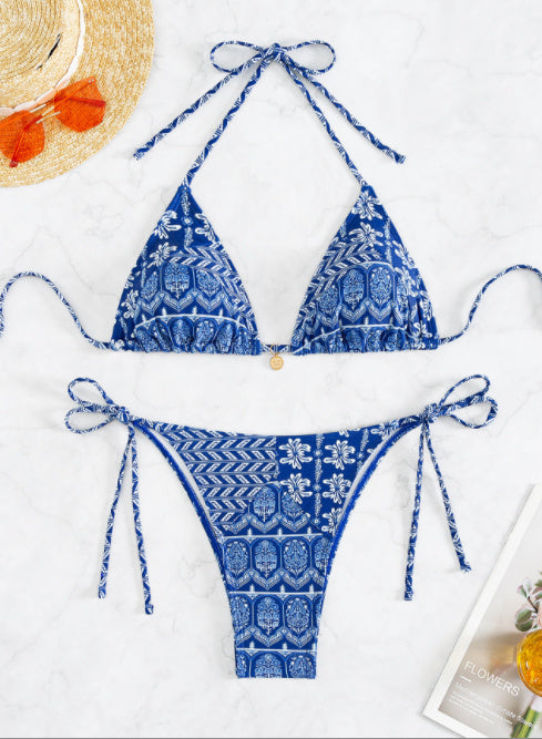 Stitching Bandage Swimsuit