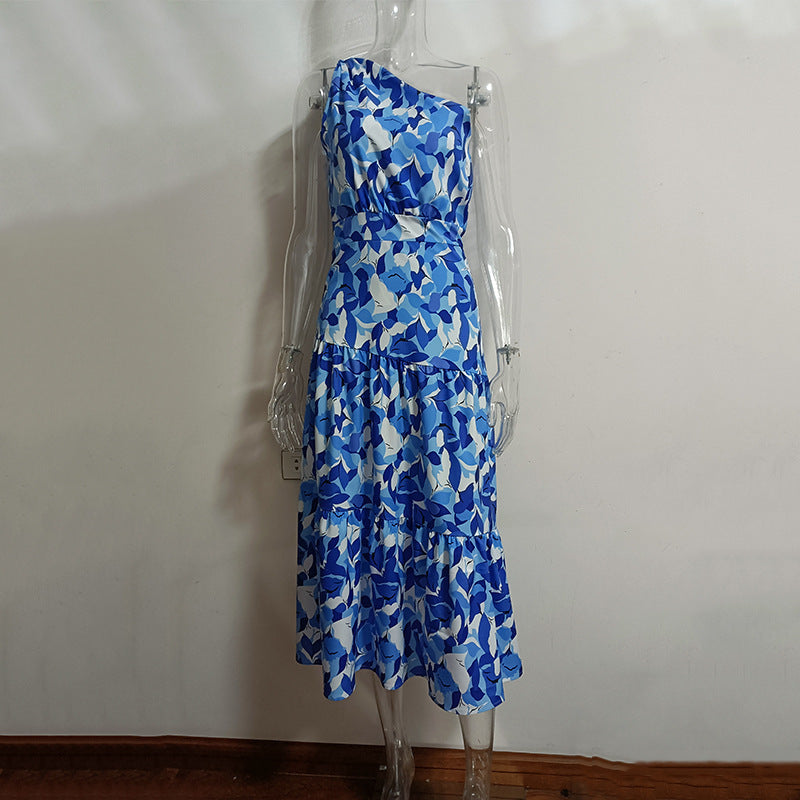 Summer Backless Print Holiday Dress