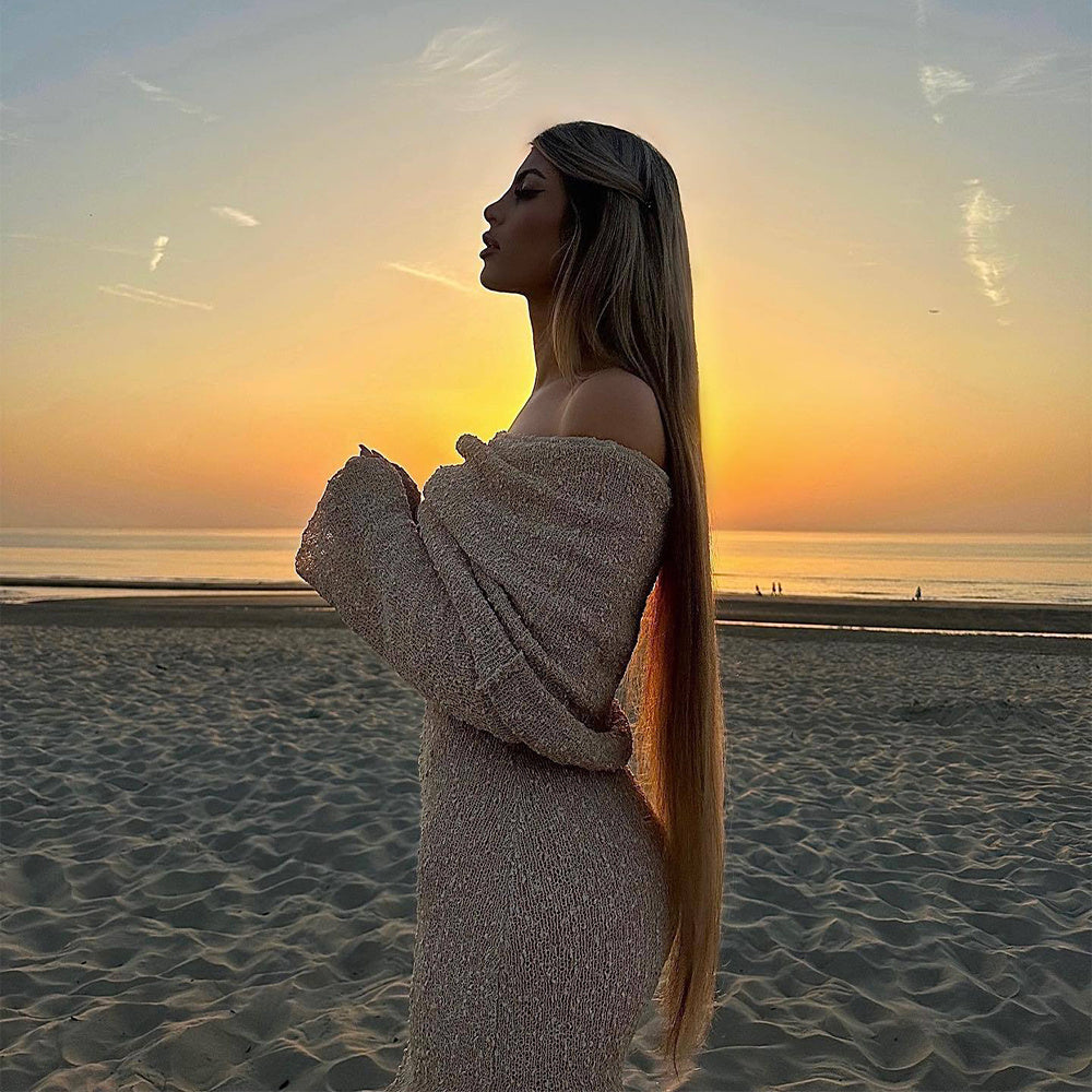 Knitted Beach Holiday Long Dress