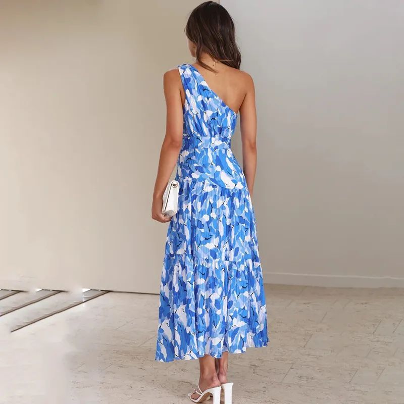 Summer Backless Print Holiday Dress
