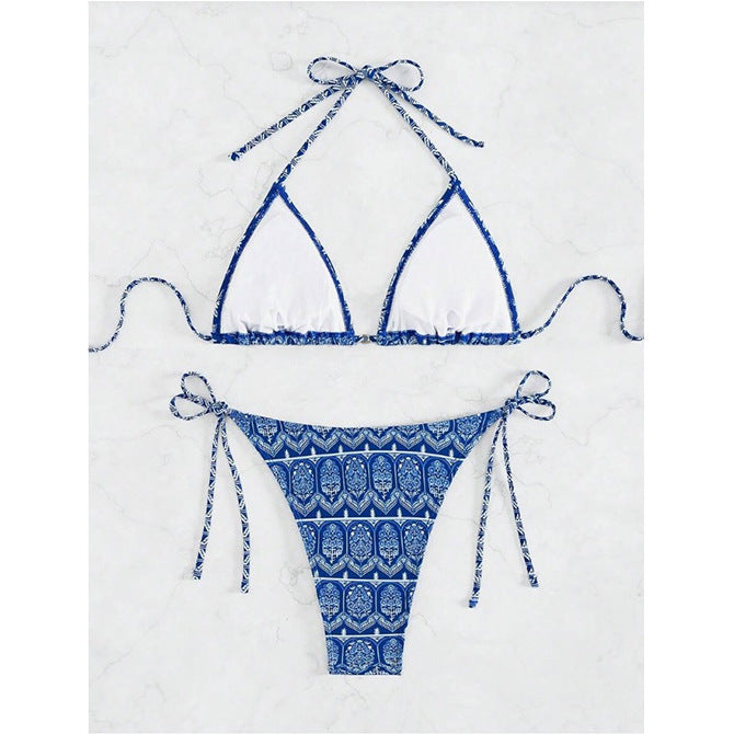 Stitching Bandage Swimsuit