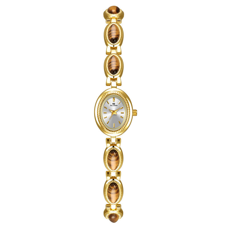 Retro Tigereye Chain Watch