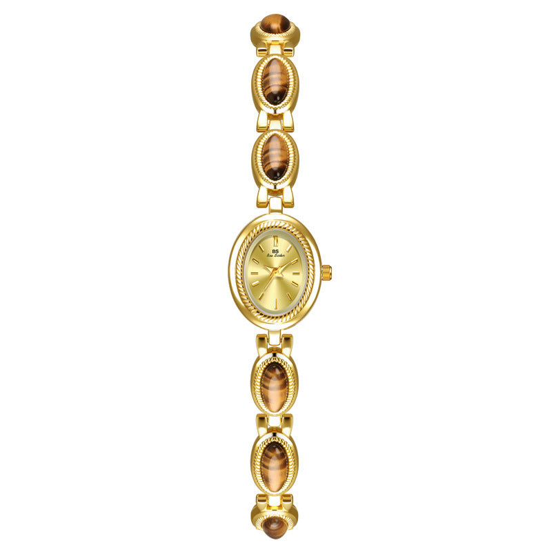Retro Tigereye Chain Watch