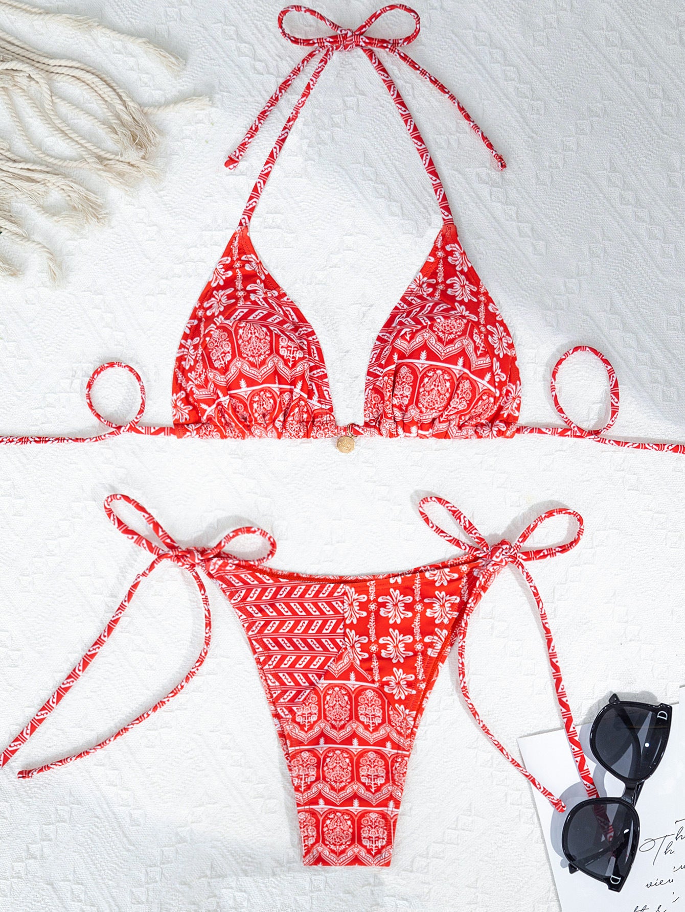 Stitching Bandage Swimsuit